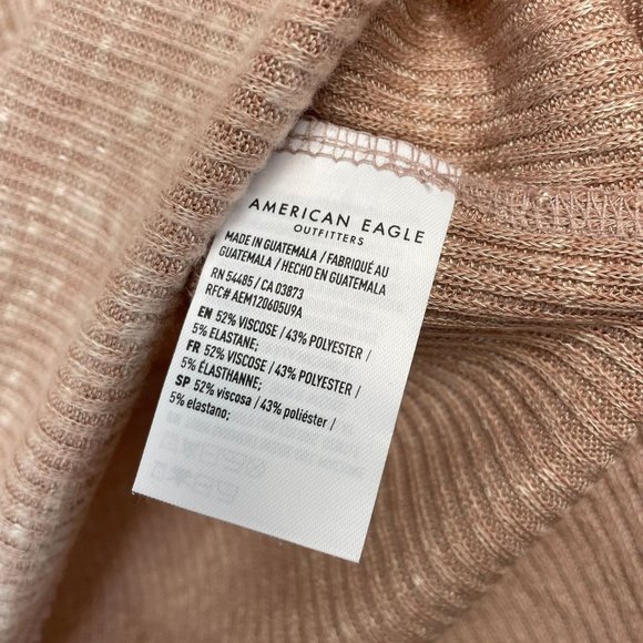 NWT American Eagle Womens Small Long Sleeve Henley T-Shirt Top Brown Thermal - Picture 4 of 9